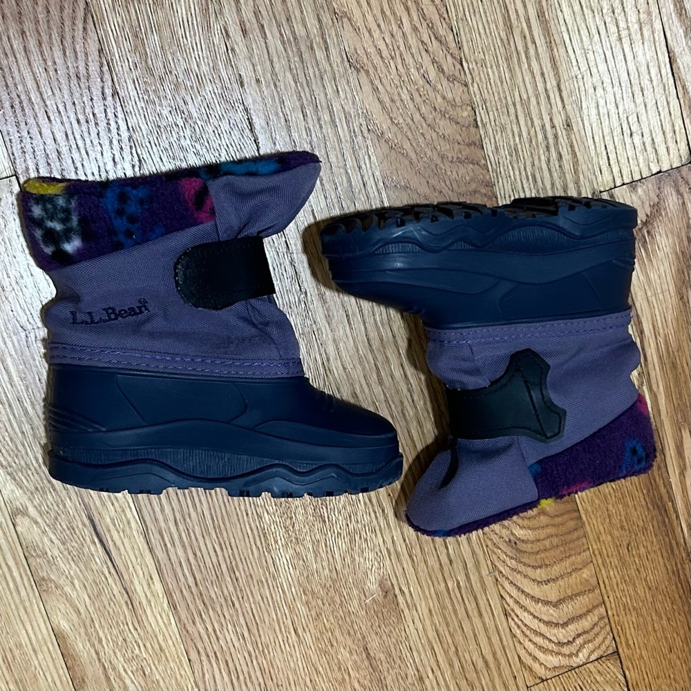 Retro LL Bean Kids Toddler Purple Navy Winter Snow 
Rain Boots Size 7